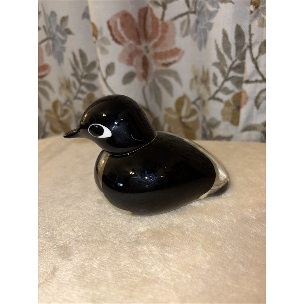 Glass Duck Hand Blown Art Glass Not Signed 5 1/2"